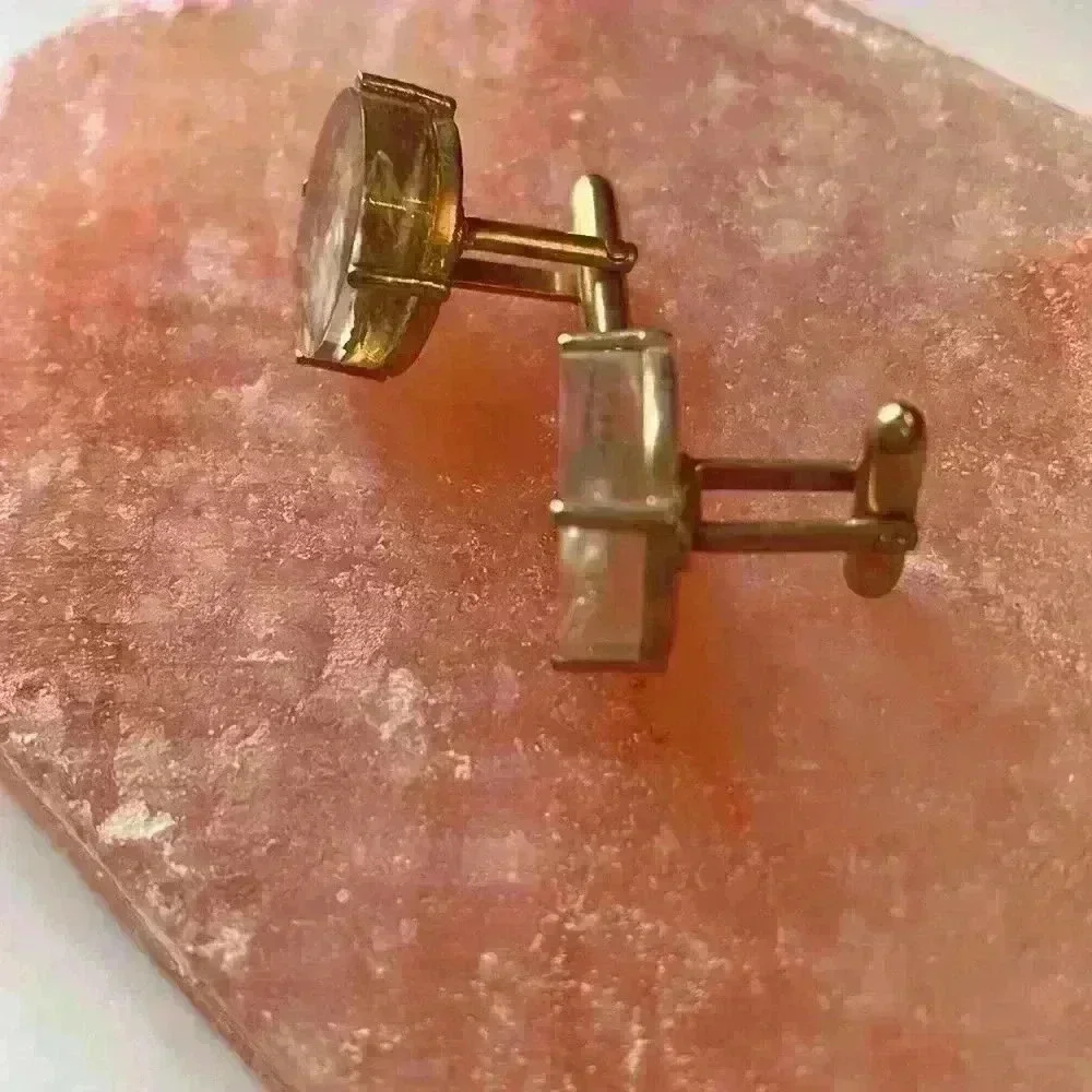 Vintage Oyster Shell and Pearl Encased in Acrylic Cuff Links